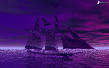 Красивый корабль с парусами