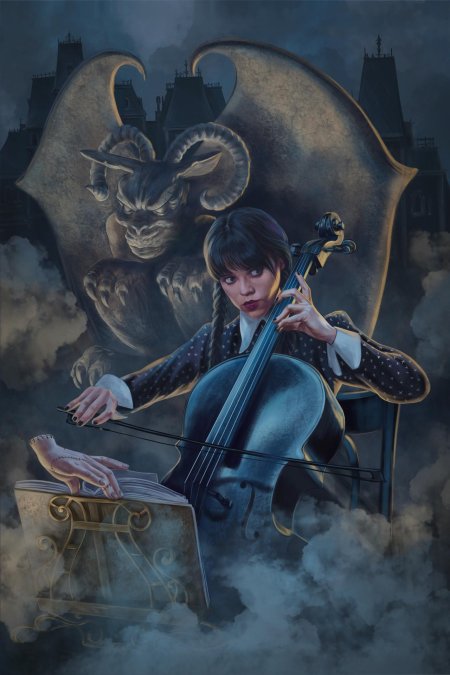 Уэнсдей аддамс с виолончелью