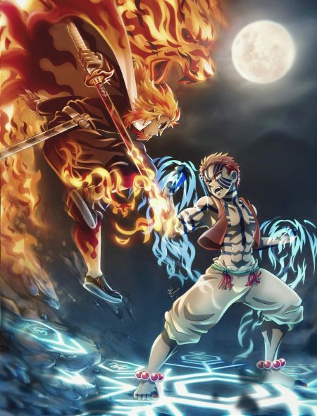 Аказа против ренгоку клинок рассекающий демонов