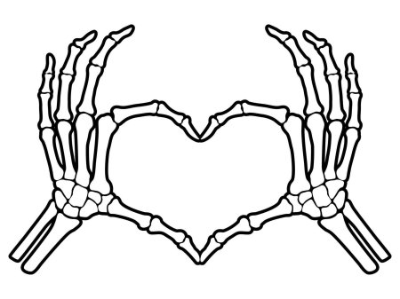Руки скелета сердечко