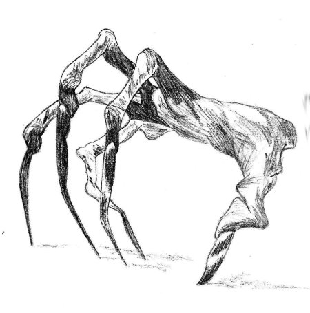 Лапа монстра карандашом