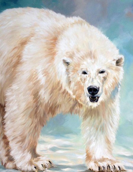 Белый медведь живопись