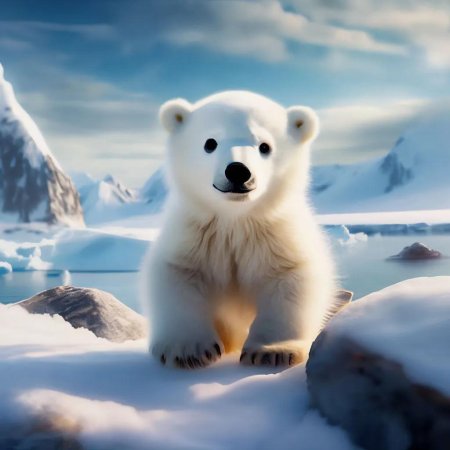 Милый белый медведь
