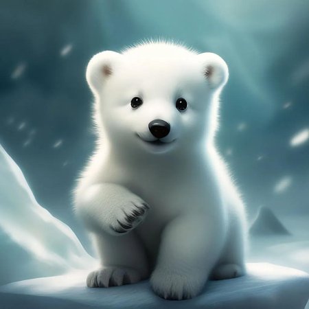 Милый белый медведь