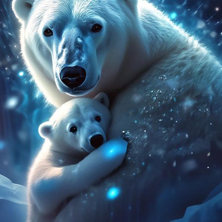 Белая медведица и медвежонок