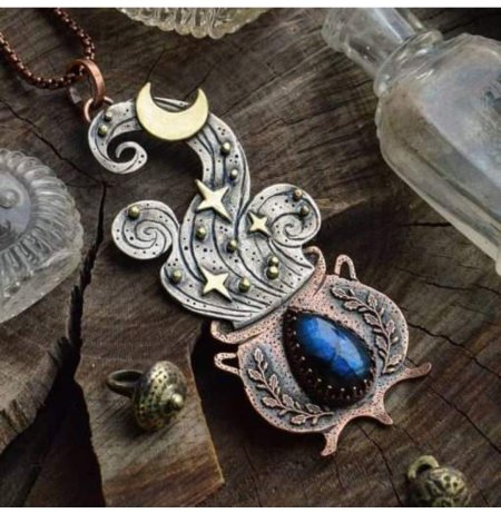 Кулон лунница wire wrap