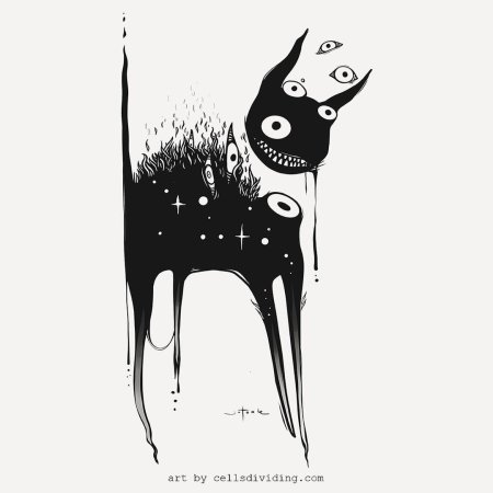 Кошка рисунок тушью