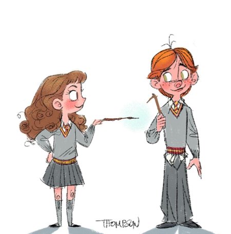 Мультяшные гарри поттер гермиона и рон