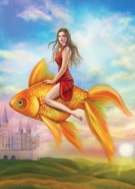 Девушка и золотая рыбка