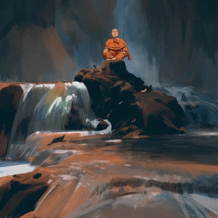 Аанг и тибетские монахи