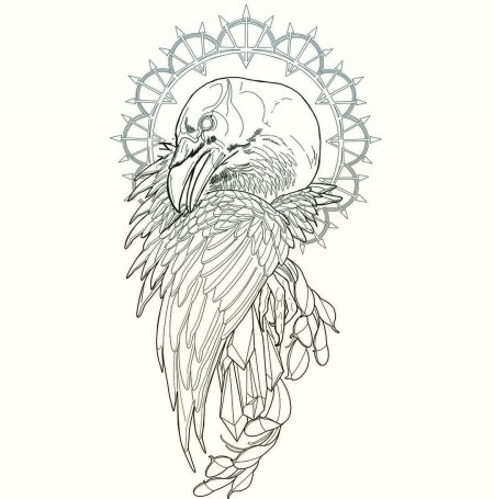 Ворон тату эскиз