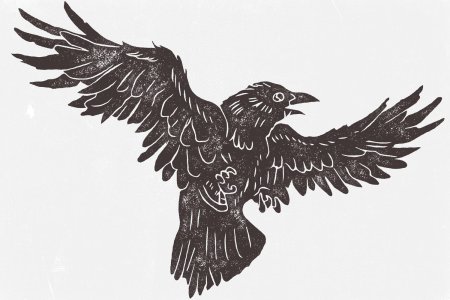 Ворон тату эскиз