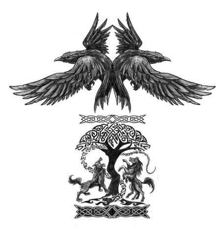 Хугин и мунин тату