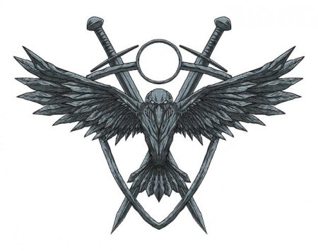 Эскиз тату ворон