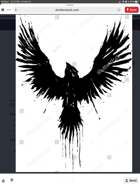 Ворон тату эскиз