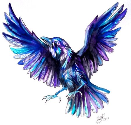 Ворон тату эскиз