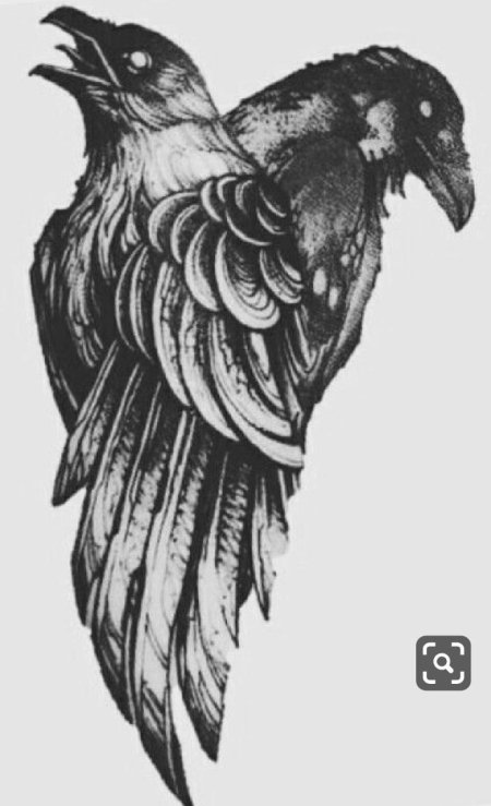 Эскиз тату ворон