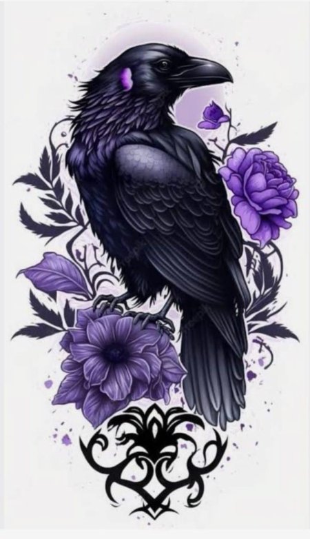 Ворон эскиз тату