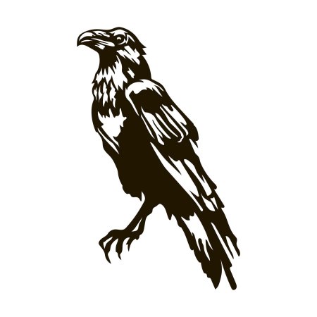 Эскиз тату ворон