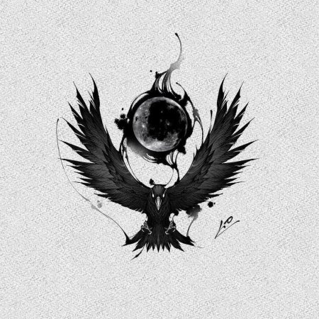 Ворон тату эскиз