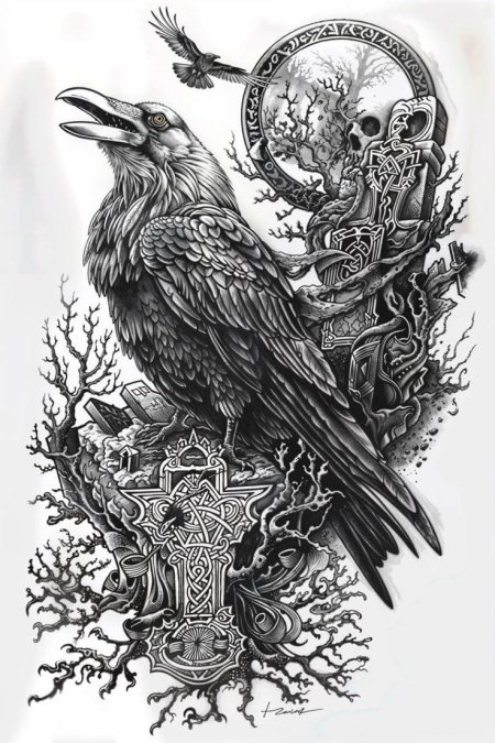 Скандинавские тату эскиз