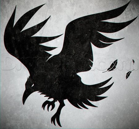 Эскиз тату ворон