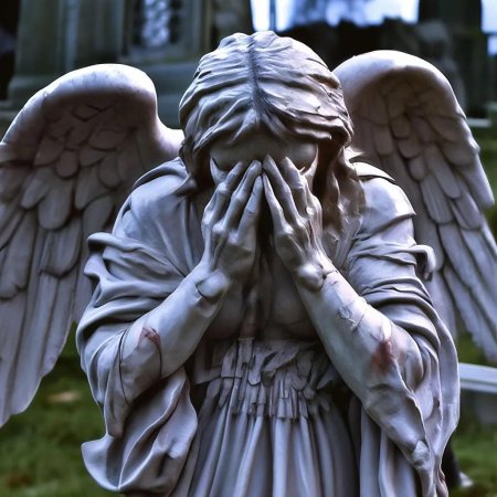 Памятник плачущий ангел