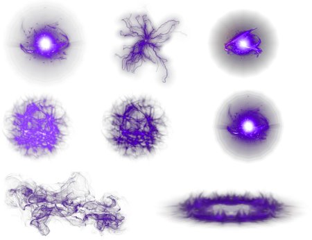 Фиолетовый дым на прозрачном фоне