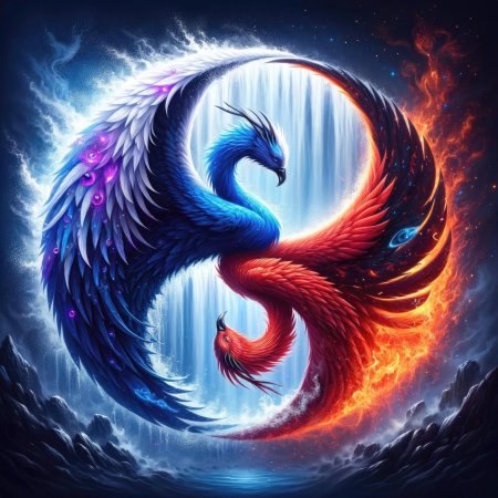 Инь янь дракон и феникс