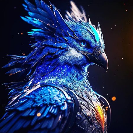 Птица синяя