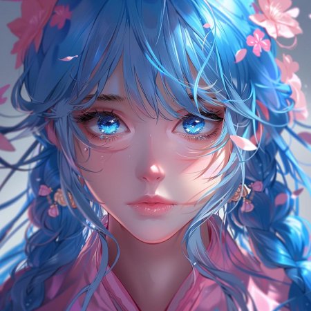 Аниме с голубыми волосами