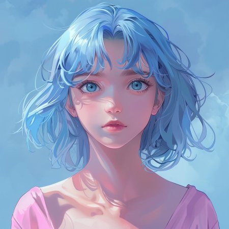 Аниме с голубыми волосами