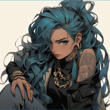 Аниме синие волосы