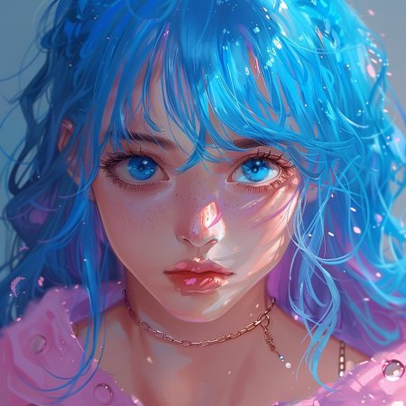 Аниме с голубыми волосами