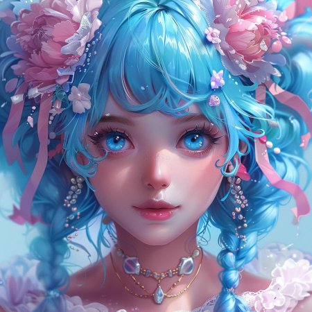 Аниме с голубыми волосами