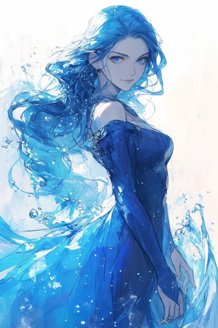 Голубые волосы