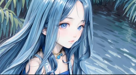 Девушка с голубыми волосами