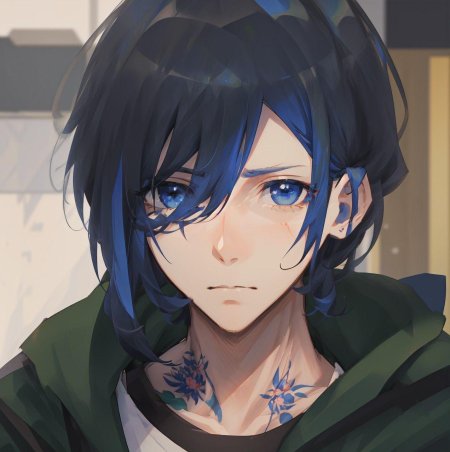 Аниме персонажи с синими волосами