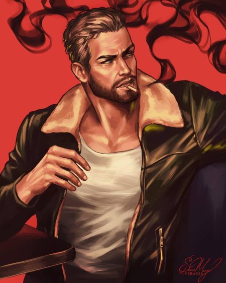 Брутальный мужчина с бородой арт