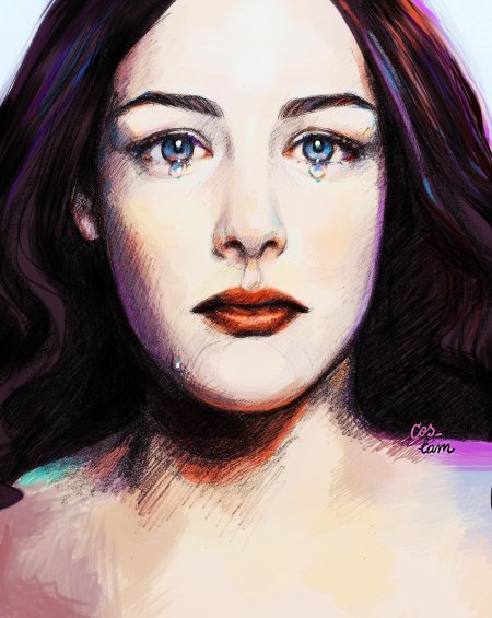 Лицо акварелью