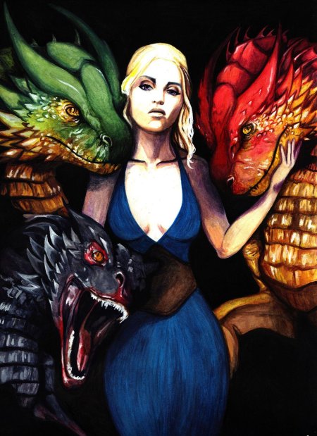 Дейнерис таргариан и ее драконов.