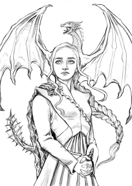 Раскраски игра престолов дейенерис