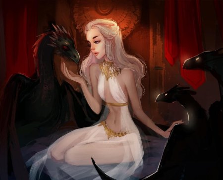 Дейнерис таргариан и ее драконов.