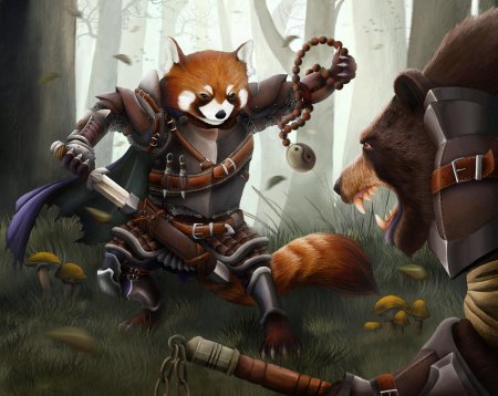 Красная панда арт