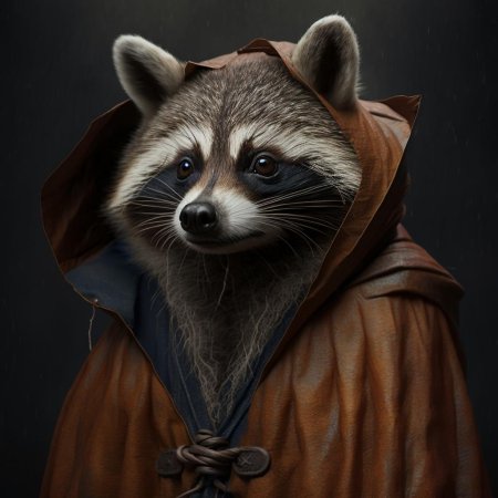Енот в одежде