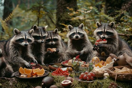 Питание енота полоскуна