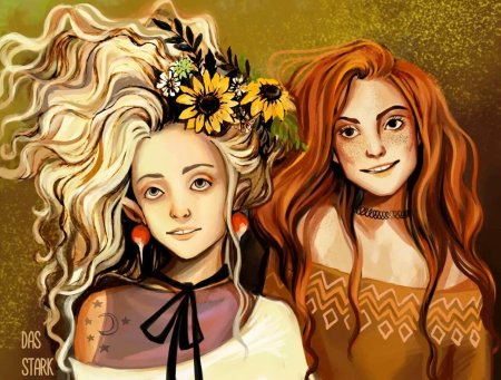 Джинни уизли и луна лавгуд арт