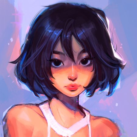 Рисованная девушка