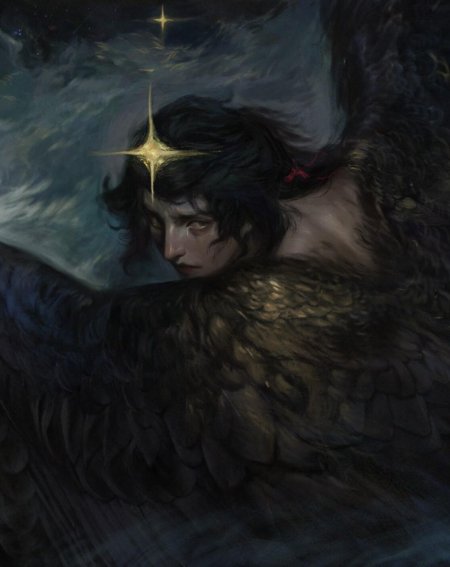 Падший аасимар арт фэнтези