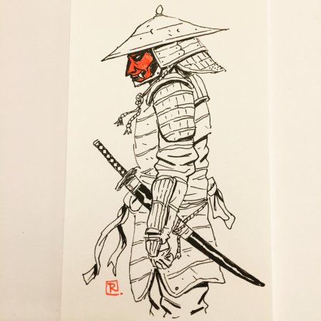 Самурай тату эскиз